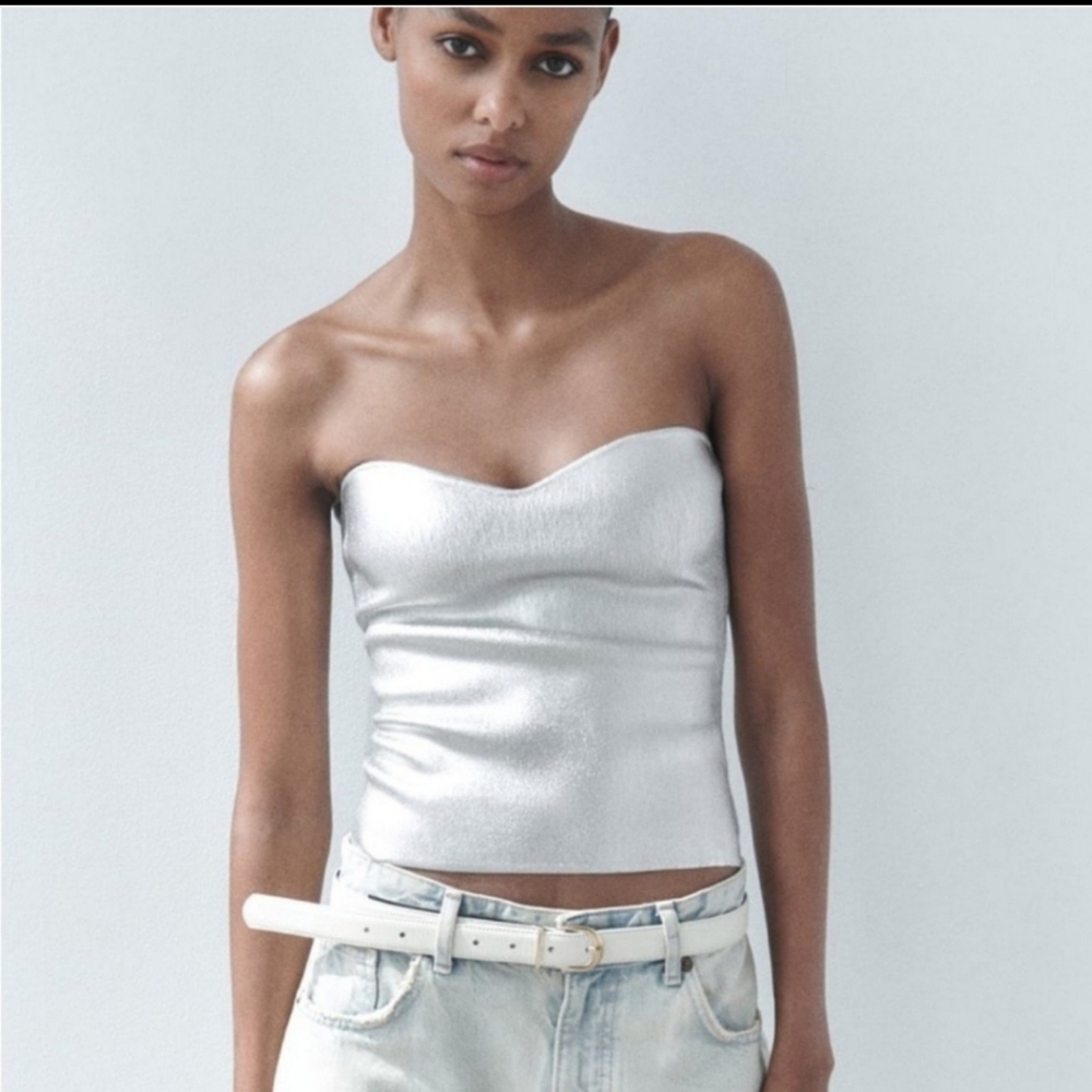 ZARA KNIT BUSTIER TOP